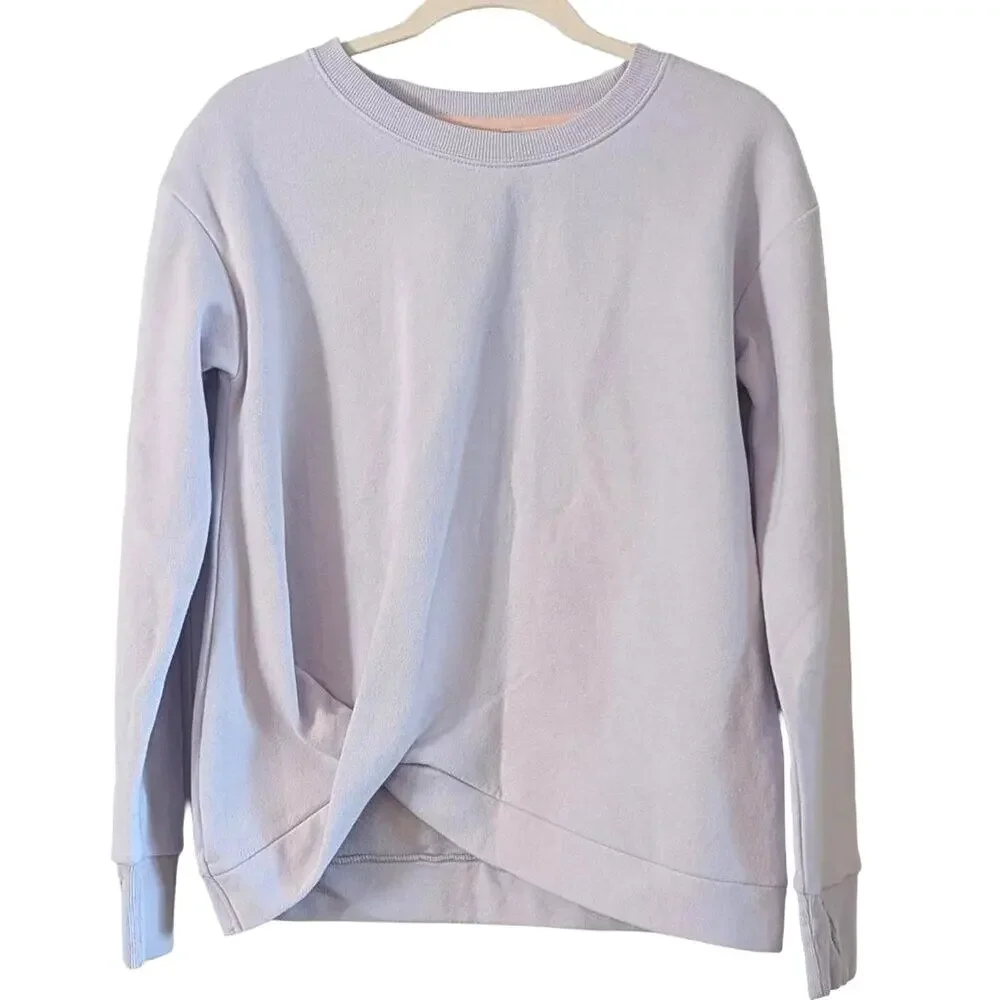 Girls All In Motion Lavender Twist Front Fleece Sweatshirt XL 14/16 Cozy